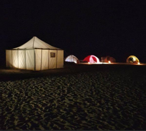 Camp in the white desert